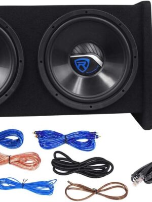 RV12.2B 1200W Dual 12" Car Subwoofer Enclosure+Mono Amplifier+Amp Kit