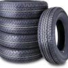 set of 4 Heavy Duty Trailer Tires ST205/75R15 205 75 15 10-Ply Load Range E Steel Belted Radial w/Scuff Guard