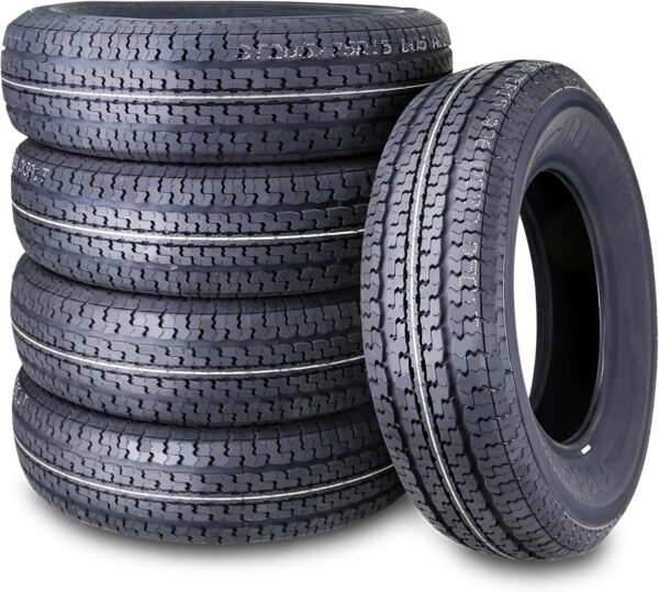d2a5680a2657418b8f34113a27e95064 set of 4 Heavy Duty Trailer Tires ST205/75R15 205 75 15 10-Ply Load Range E Steel Belted Radial w/Scuff Guard