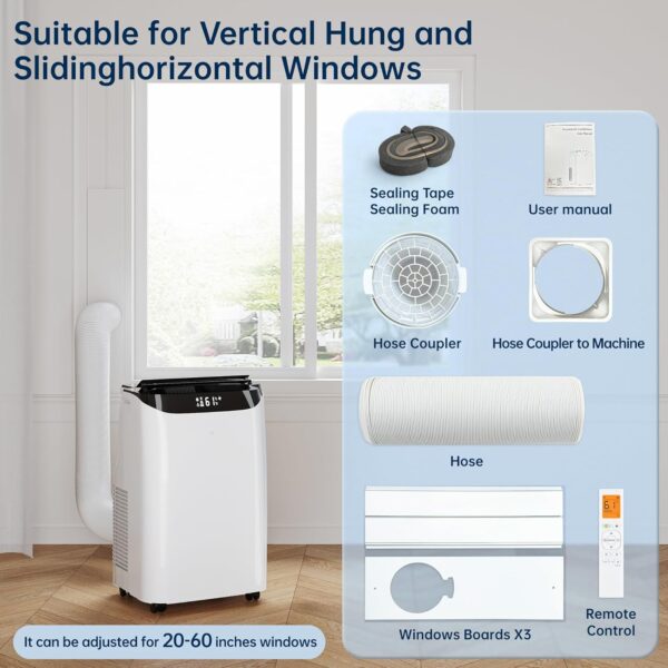 d40099a713fa4d6d8ed8b0619e117fb0 14000 BTU Portable Air Conditioners with Remote Control, 3-in-1 Free Standing Cooling AC Unit with Fan & Dehumidifier, Cools Room up to 700 sq.ft, Smart/Sleep Mode,3 Speed,Auto Swing,24H Timer