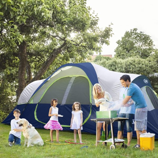 d42d073127604bf2b4b98baa319acbb0 UNP Camping Tent 10-Person-Family Tents, Parties, Music Festival Tent, Big, Easy Up, 5 Large Mesh Windows, Double Layer, 2 Room, Waterproof, Weather Resistant, 18ft x 9ft x78in