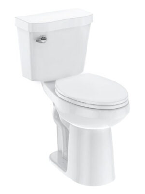 21Toilet, Elongated Toilets for Bathrooms, Two-Piece Toilet with Soft Close Seat, 1.28 Siphonic Flush Toilet with Universal Height ADA Cotton White
