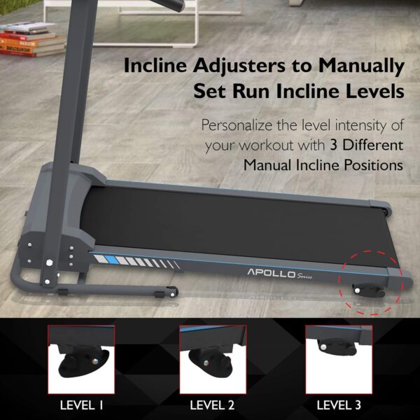 d4b4bf2b3b6e4a44b092007d95ba5a24 SereneLife Folding Treadmill - Foldable Home Fitness Equipment with LCD for Walking & Running - Cardio Exercise Machine - Preset and Adjustable Programs - Bluetooth Connectivity