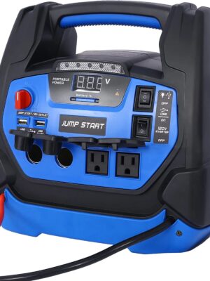 Rechargeable Jump Starter 1800 Amp Battery Jump Starter With Air Compressor Car Tire Inflator For Gas Diesel Vehicles