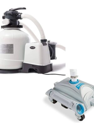 3000 GPH Above Ground Sand Filter Pump and Automatic Vacuum