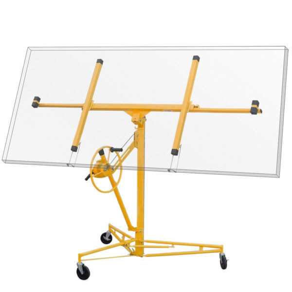 d67dc8b9461b4922bbeaad27a822d1cc Stark USA 65044 65044 Drywall Lift 11' Yellow Rolling Sheetrock Panel Hoist Jack
