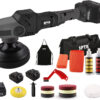 18V Cordless Car Polisher, 15mm Orbit 2000-4800 OPM Portable Buffer Polisher with 7 Variable Speed 2Pcs 4.0Ah Battery, 6 Sponge Pads,2 Wool Pad, Tool Bag for Car Polishing, Waxing