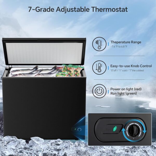 d737c66933314216b0262a1d7811cebe 3.5 Cubic Feet Chest Freezer with 2 Removable Baskets Free Standing Top Open Door Compact Freezer with Adjustable Temperature for Home/Kitchen/Office/Bar (3.5 Cubic Feet, White)