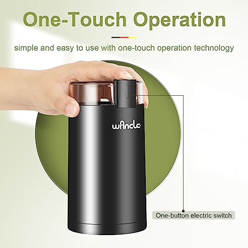 d759ebc909ef40499a06b65088876956 Wancle Electric Coffee Grinder, Quiet Spice Grinder, One Touch Coffee Mill for Beans