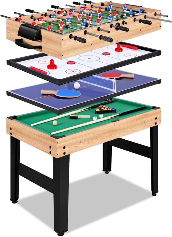 d7794237c521487bae2809dc3d0622a7 12-in-1 Game Table - 48" Combo Game Table, Ping Pong Table, Foosball Table, Air Hockey Table, Pool Table - Sports Arcade Games with Accessories - Ideal for Game Rooms and Family Game Nights!
