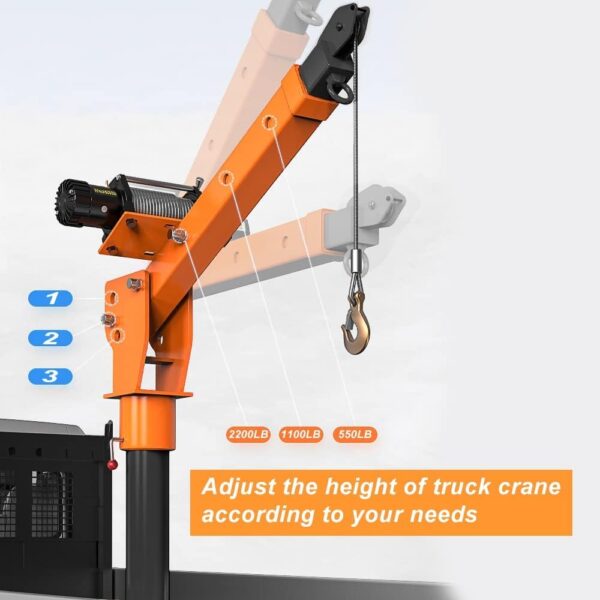 d8d95e8f90c14c57a47c80dbb9303b7a 1100lb Folding Dismountable Household Hoist Truck Crane with Electric Hoist (110V) – 880lb Pulling Force, Jib Cranes for Factory, Warehouse, Construction