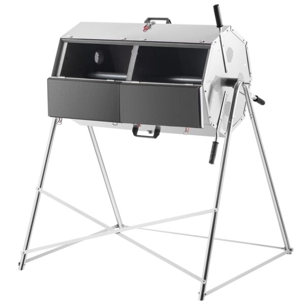 d8e0974f5e404b8d81e7886ba714f108 Premium 33 Gallon Steel Outdoor Compost Tumbler Bin With Dual-Chamber