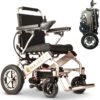 2020 Model Fold & Travel Lightweight Electric Wheelchair Motor Motorized Wheelchairs Electric Silla De Ruedas Power Wheelchair Power Scooter Aviation Travel Safe Heavy Duty Mobility Aids Chair