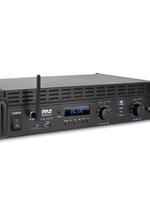 2-Channel Bluetooth Power Amplifier - 2000W Bridgeable Rack Mount Pro Audio Sound Wireless Home Stereo Receiver w/TRS XLR Input,LCD, Bridge Mode, Cooling Fan - Entertainment Speaker System