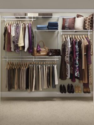 22875 ShelfTrack Adjustable Closet Organizer Kit, White