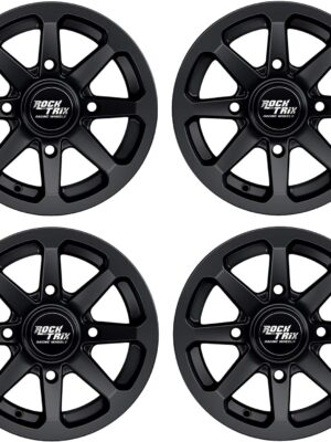 RT102 15in Wheels 15x7 4x137, 4+3 Offset, ATV UTV SxS Rims, Compatible with Can Am Commander Max Defender Max Pro Maverick X3 Maverick Trail, 4/137 Matte Black, Set of 4
