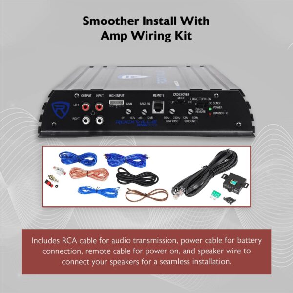 dd838aa750904601bd151a089b4006ac RV12.2B 1200W Dual 12" Car Subwoofer Enclosure+Mono Amplifier+Amp Kit