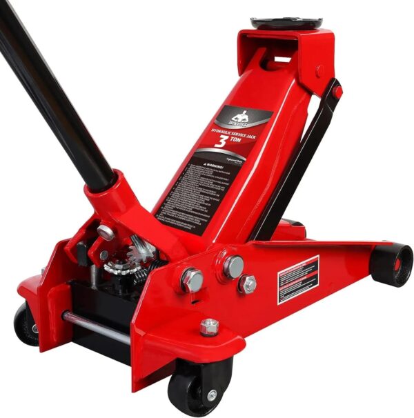 dde64876b78b45cc971a67bef2416f7d 3 Ton Hydraulic Floor Jack with Quick Lift Pump Car Jack, (6,000 lb) Capacity,Red,W83025