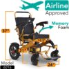 2020 Model Wide Seats Fold & Travel Lightweight Wheelchair Motor Motorized Wheelchairs Electric Silla De Ruedas Power Wheelchair Power Scooter Aviation Travel Safe Heavy Duty Mobility Aids Chair