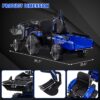 3-in-1 Ride-On Tractor, 24V Electric, Excavator & Bulldozer, Remote Control, LED, Music, USB/Bluetooth max 66 lbs – Bright-blue