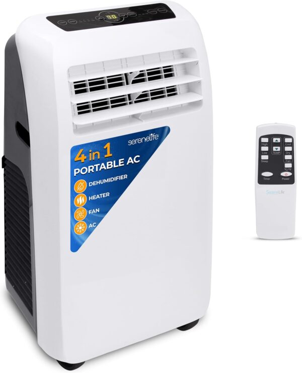 e1827cf20ee64a73b2df7f47ee7af60b 3-in-1 Portable Air Conditioner with Built-in Dehumidifier Function,Fan Mode, Remote Control, Complete Window Mount Exhaust Kit