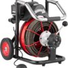 VEVOR Drain Cleaner Machine 100FT x 1/2 Inch, Auto Feed Sewer Snake Auger on Wheels, 550W Portable Drain Cleaning Machine with 8 Cutters & Air-activated Foot Switch for 2" to 4" Pipes