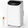Portable Air Conditioner Cools Up to 700 Sq.Ft, 3-IN-1 Energy Efficient Portable AC Unit with Remote Control & Installation Kits for Large Room, Campervan, Office, Temporary Space