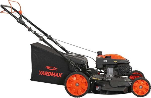 e2cdfcac63ff4ab987785016a4c9156f YARDMAX 22 in. 201cc Select PACE 6 Speed CVT High Wheel RWD 3-in-1 Gas Walk Behind Self Propelled Lawn Mower, Black