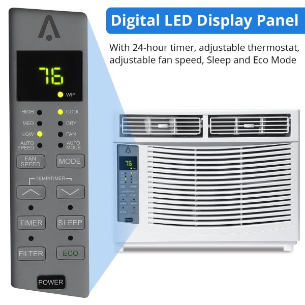 e2e45b8c70254aae81553a768c69a24c Window Air Conditioner With Reusable Filter & Controls, 6000 BTU 115V~, Suitable for 250 Sq.Ft