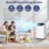 14000 BTU Portable Air Conditioners with Remote Control, 3-in-1 Free Standing Cooling AC Unit with Fan & Dehumidifier, Cools Room up to 700 sq.ft, Smart/Sleep Mode,3 Speed,Auto Swing,24H Timer