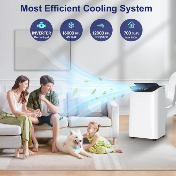e303051043cf40dab67690ae53d79e18 14000 BTU Portable Air Conditioners with Remote Control, 3-in-1 Free Standing Cooling AC Unit with Fan & Dehumidifier, Cools Room up to 700 sq.ft, Smart/Sleep Mode,3 Speed,Auto Swing,24H Timer