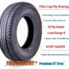 set of 4 Heavy Duty Trailer Tires ST205/75R15 205 75 15 10-Ply Load Range E Steel Belted Radial w/Scuff Guard