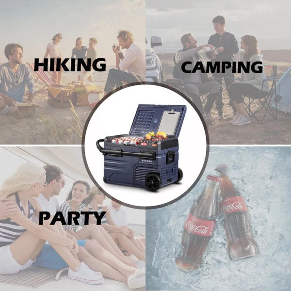 e472e2f0287245a5bd0eb524edff0f54 12 Volt 37 Qt. Portable Car Refrigerator, Car Freezer for Outdoor, Camping, Travel, RV,APP Control