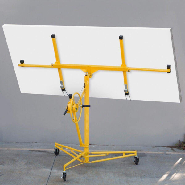 e48c402b2b604da895a5101ccd1138a6 Stark USA 65044 65044 Drywall Lift 11' Yellow Rolling Sheetrock Panel Hoist Jack