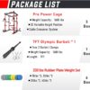 Sportsroyals Power Cage,1600lbs Multi-Function Power Rack with Adjustable Cable Crossover System and More Training Attachment, Weight Cage for Home Gym