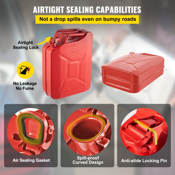 e7e8da09d94941b4a2b1540db2e9deb4 VEVOR Jerry Fuel Can with Flexible Spout System, 5.3 Gallon/20 L
