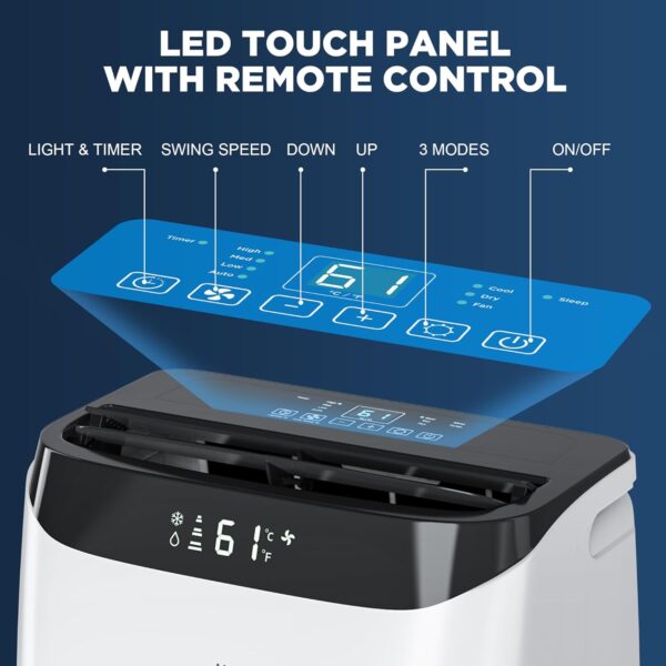 ea3d0d680848458f862e2eb67fd031e0 Portable Air Conditioner Cools Up to 700 Sq.Ft, 3-IN-1 Energy Efficient Portable AC Unit with Remote Control & Installation Kits for Large Room, Campervan, Office, Temporary Space