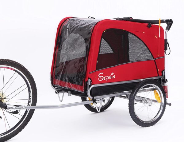 ea5375f2d936472db2c6ea7562e23d69 3 in 1 Luxury Large Sized Bike Trailer Bicycle Pet Trailer/Jogger/Dog Cage with Suspension 10308