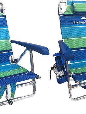 2 Backpack Beach Chairs with Storage Pouch and Towel Bar