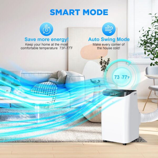 eb20ef06e86f44aba39b6736e1c268b5 14000 BTU Portable Air Conditioners with Remote Control, 3-in-1 Free Standing Cooling AC Unit with Fan & Dehumidifier, Cools Room up to 700 sq.ft, Smart/Sleep Mode,3 Speed,Auto Swing,24H Timer