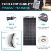 160 Watt 12 Volt Extremely Flexible Monocrystalline Solar Panel – Ultra Lightweight, Ultra Thin, Up to 248 Degree Arc, for RV, Boats, Roofs, Uneven Surfaces
