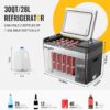 12 Volt Refrigerator 12V Car Fridge 23 Quart Portable Freezer Compressor Cooler 12/24V DC 110~240 Volt AC for Truck Van RV Camper SUV Travel Camping Road Trips Tailgating -7℉~50℉