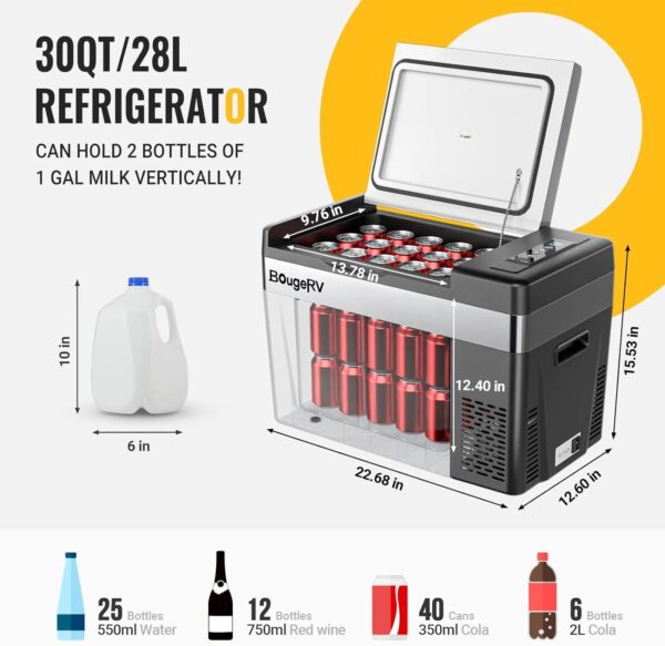 eda2123570db40218d9388022b61746b 12 Volt Refrigerator 12V Car Fridge 23 Quart Portable Freezer Compressor Cooler 12/24V DC 110~240 Volt AC for Truck Van RV Camper SUV Travel Camping Road Trips Tailgating -7℉~50℉