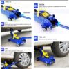 2T Floor Jack Car Trolley Jack Hydraulic Jack Quick Lift Jack with 2pcs Axle Stands 3 Ton