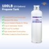 Steel Propane Tank Cylinder with POL Valve and Collar, Great for Mixed Heating Systems, Home fireplaces, Dryers and Grills-Flame King