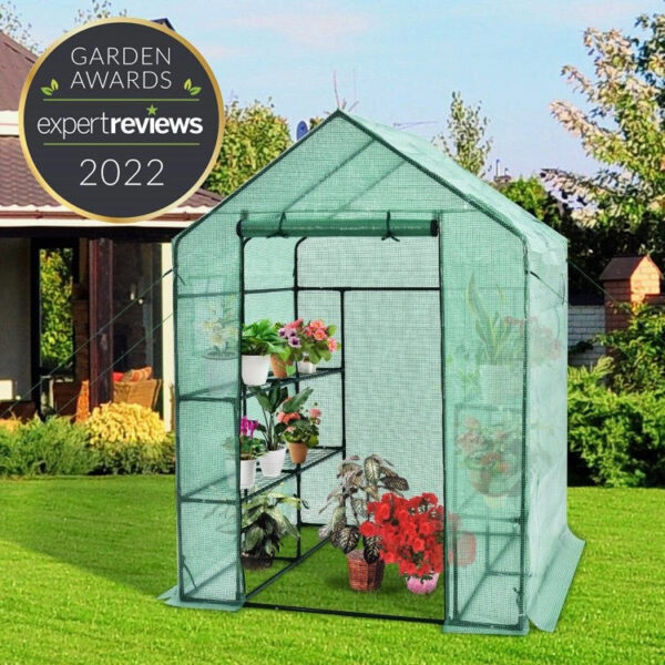 ee688b26de9f42a09b562498c4625bb4 Premium 56-Inch Walk-In Large Garden Greenhouse W/ Observation Windows