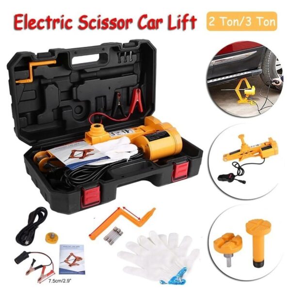 efbfeaf7bb6d4ea687157a27efe53c5a 3Ton 12V DC Automotive Car Electric Jack Lifting SUV Van Garage and Emergency Equipment
