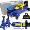 2T Floor Jack Car Trolley Jack Hydraulic Jack Quick Lift Jack with 2pcs Axle Stands 3 Ton