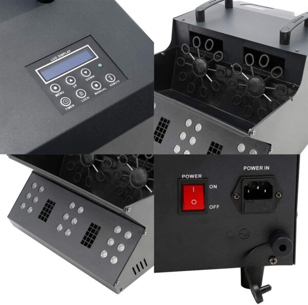 f0f10c9ca50d43f884f6495c2aa5999c TC-Home 3 IN 1 Stage Fog Bubble Machine with 18 RGB LED light DMX Stage Lighting Fogger Effect w/ 2 Bubble Fans