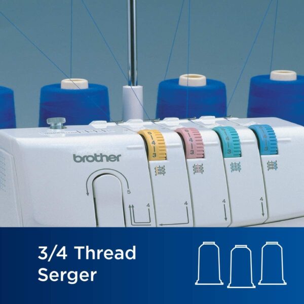 f28f943e7f124705969e5353b9904ea3 1034D Serger, Heavy-Duty Metal Frame Overlock Machine, 1,300 Stitches Per Minute, Removeable Trim Trap, 3 Included Accessory Feet